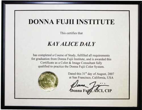 Donna Fujii Training Certificate